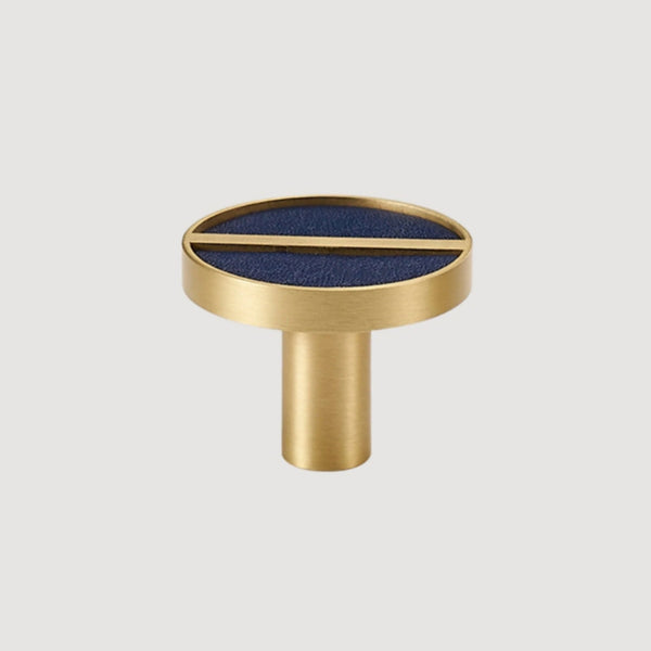 Knopp 1076 | Mässing + Läder | Blå