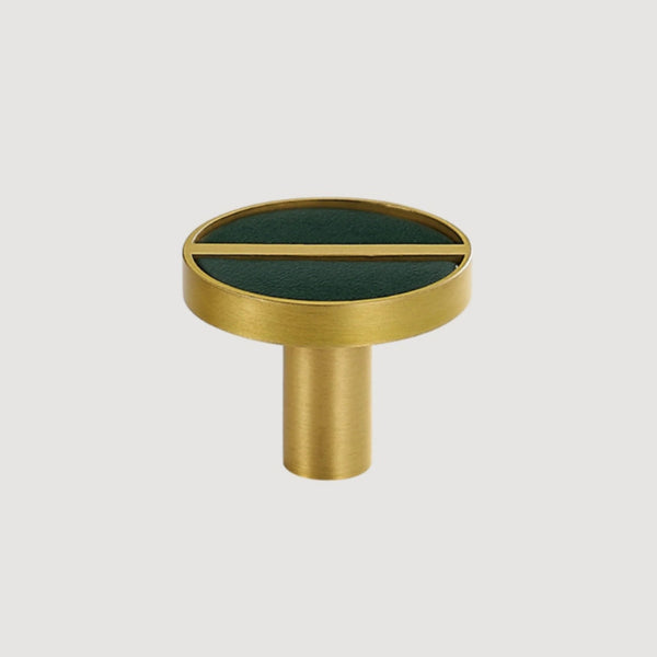 Knopp 1076 | Mässing + Läder | Grön