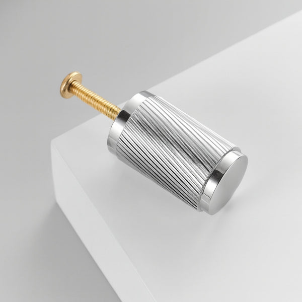 Bouton 3146 | Cannelé | Chrome