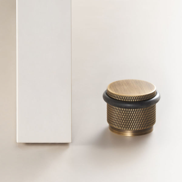 Door stop DS001 | Knurled | Antique Brass