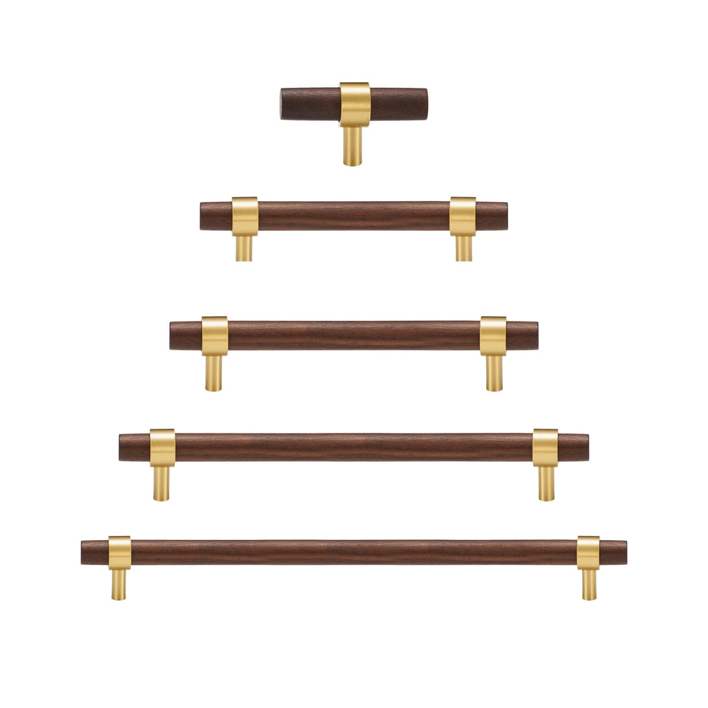 Handle CH025W | Walnut + Brass