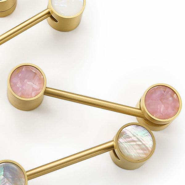 Furniture hasp 3091 | Brass + Peachy Pink 