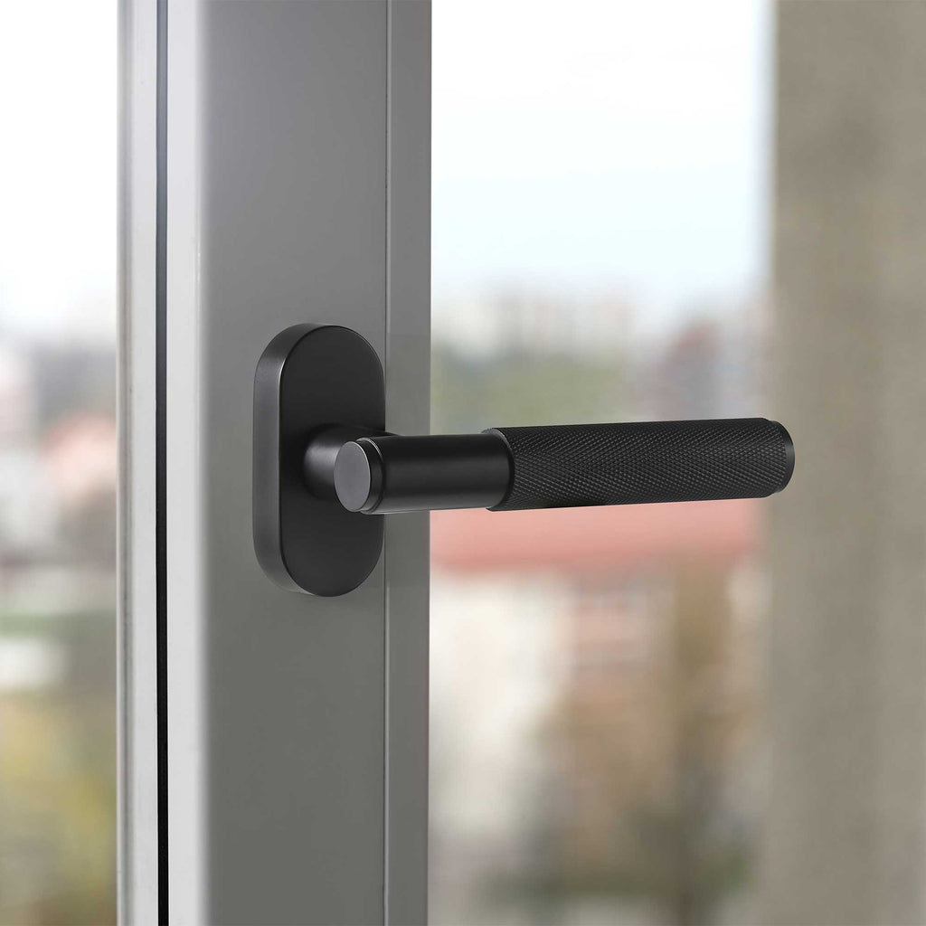 Maniglia per Finestra C01-191C | Zigrinata | Nero