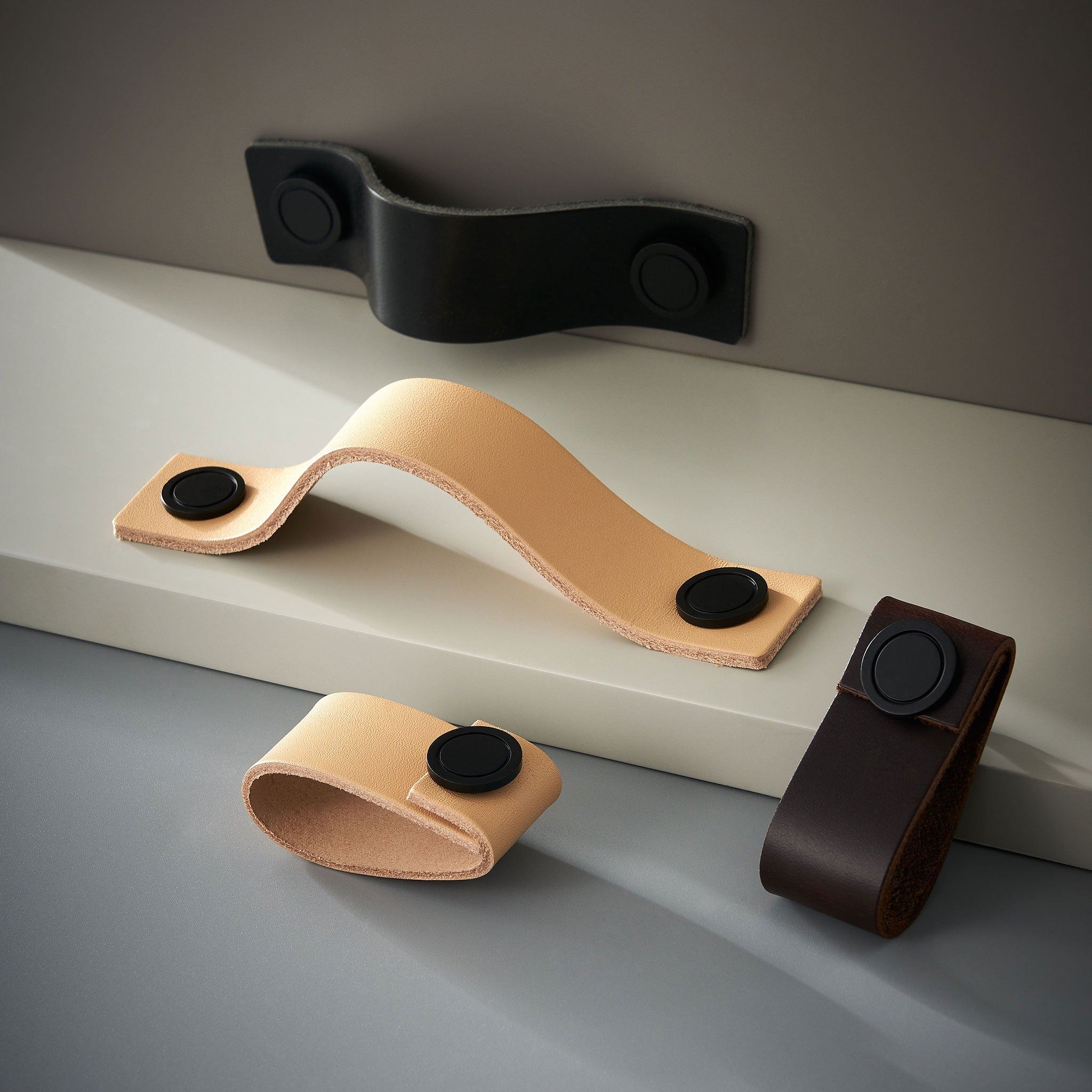 Handtag 1045-B | Läder | Beige - Dooroom